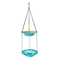 Nouveau Mangeoire à colibris à double couche 2024, bain d'oiseaux suspendu d'extérieur, bassin automatique, bouteilles d'eau à piles, outil de cuisine en plastique