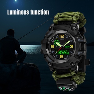 Montre multifonctionnelle pour homme, nouvelle collection, double affichage analogique-numérique, montre de survie tactique pour le sport en plein air - Product Image 6