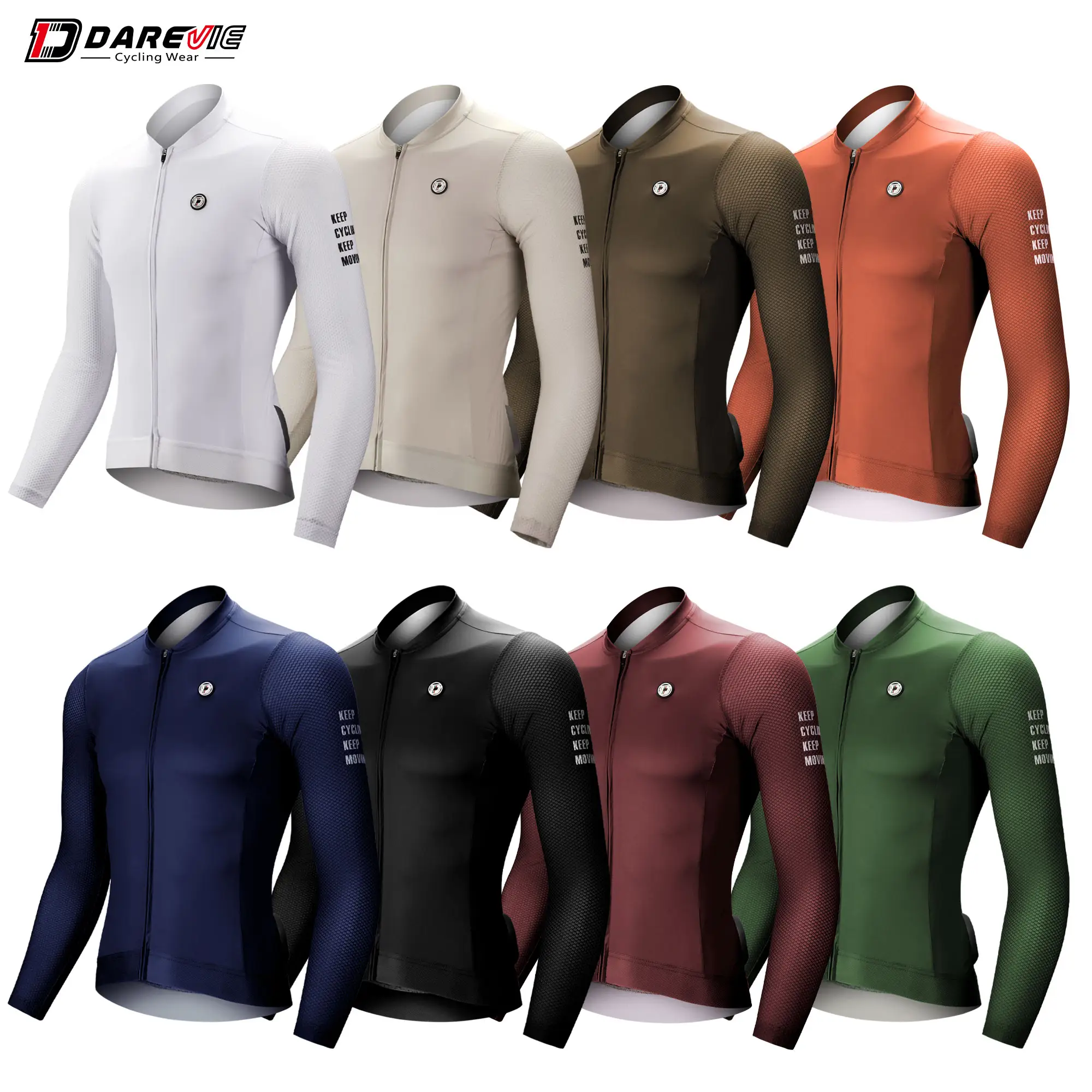 Darevie personnalisation populaire respirant manches longues hommes femmes maillot de cyclisme vêtements de vélo vêtements de vélo