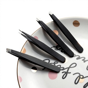 แหนบดัดขนคิ้วสแตนเลส ปลายเฉียง สีดำ ทนทาน ดีไซน์ทันสมัย สำหรับต่อขนคิ้ว - Product Image 6