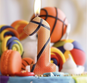 Vela de Aniversário de Basquete 0-9 Anos, Castanha, Temática de Basquete, Topo de Bolo de Feliz Aniversário para Menino, Menina, Criança - Product Image 4