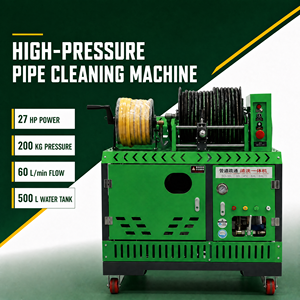 Puissante machine de débouchage de canalisations à <span class=keywords><strong>haute</strong></span> <span class=keywords><strong>pression</strong></span> à eau, 27 CV, 60 L/min, quatre cylindres, pour canalisations de 300 à 600 mm - Product Image 2