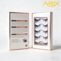 Pestañas A-RIX 3D Russian Volume de Visón Sintético, Color Negro Intenso, Pestañas en Tira, Marca Privada, Hechas a Mano, Seda Sintética