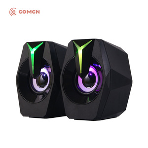 Comcn Desktop <b>Speaker</b> 2.0 Channel <b>USB</b> Powered With Colorful LED Light For Home Office Gaming - Product Image 2