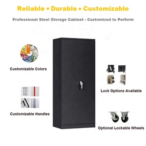 Modern 2 Door Steel Storage <b>Cabinet</b> with <b>Lock</b> Heavy Duty Office Furniture Lockable Metal File Cupboard for Home Warehouse Garage - Product Image 5