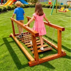 Équipement de sport extérieur créatif en bois pour parc d'attractions, pont d'équilibre pour enfants, marque <span class=keywords><strong>KAILANG</strong></span>, modèle KLDQ02 5-10 - Product Image 3