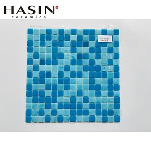 Hasin Blue Swimming Mixed Color Glas muster 20x20mm Fliesen für Craft Art Work Gold außerhalb Mosaik fliesen