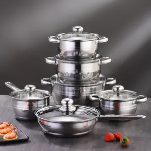 12 Pieces Luxury Manufacturer Large Capacity Pearl Induction Cooker Cookware Set Cooking Pots And Pans Set Cookware Set