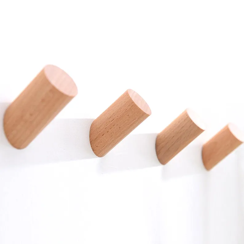 Decorative Hooks for walls Towels coats and hats Wooden Hanger Oak Wood Wall Hooks DIY Hooks
