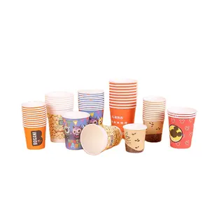 Customized disposable small cartoon ice cream paper cup bowl with lid