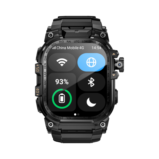 JMETEC Square AMOLED Mobile Watch Large Display IPX-6 Waterproof Chronograph Sleep Tracker Camera GPS 3G/4G/5G Silicone Band
