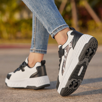 Chaussures de roller personnalisées 2-en-1 en gros pour enfants, patins à roulettes professionnels à 4 roues pour filles