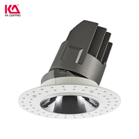 Downlight LED anti-éblouissement pour éclairage intérieur, orientable, 6W 8W 12W 15W, COB, aluminium, moderne, IP54, encastré profond, sans cadre