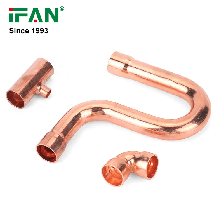 Fabricante IFAN OEM 10mm - 108mm Conectores de tubería de cobre Acoplamiento Codo Tee Accesorios de prensa de cobre