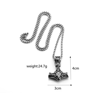 จี้ค้อนธอร์สไตล์นอร์ดิกเรโทร ทำจากสแตนเลสสตีล พร้อมลายเซลติก สำหรับผู้ชาย เหมาะเป็นของขวัญสำหรับใส่ในยามว่าง - Product Image 5