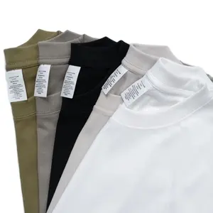 Atacado de Alta Qualidade Custom T shirt Screen Printing 100% Algodão Plain Preto grosso Short Sleeved Tee Men heavyweight T Shirt