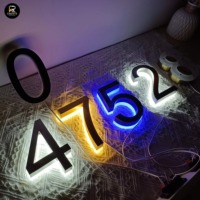 Luz LED 3D de Metal para Número de Casa, Regulable, de Acero Inoxidable, Retroiluminada, IP65, Impermeable, Letrero Publicitario, Logotipo, Dirección, Puerta
