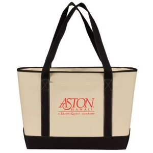 Borse Tote Grandi in Tela Extra Pesante Personalizzate con Blocchi di Colore, Chiusura Aperta, per Barca, Spiaggia e Spesa, per Tutte le Stagioni - Product Image 5