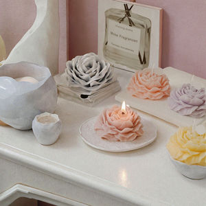 Velas Aromáticas con Forma de Flor, Diseño de Rosa Multicolor, <span class=keywords><strong>Cera</strong></span> de Soja Natural, Aromáticas para Decoración del Hogar, Bodas, Spa, Juego de Regalo - Product Image 2