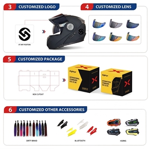 Casco Moto Modulare con Scocca in ABS, Doppia Visiera HD e Imbottitura Interna in <span class=keywords><strong>Cotone</strong></span> Confortevole per la Guida su Strada - Product Image 5