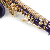 Purple Body with Gold Keys Eb Alto Saxophone Lacquered Finish Adjustable for Student Beginner Band Performance