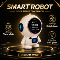 Robot de bureau intelligent AI avec haut-parleur, écran tactile TFT, assistant vocal, horloge de bureau ABS pour enfants