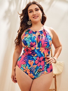 Baju Renang Wanita Gemuk Model Klasik Punggung Terbuka Ramah Lingkungan Anti-Bakteri Bernapas Cepat Kering Satu Potong Ukuran Besar - Product Image 1