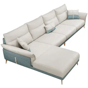 Modern creativity sofa in white sectional leather minimalist living room 7-sid ed super soft minimalist leather four person sofa