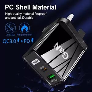 Cargador Rápido Gan de 65w con QC3.0 y PD para Reino Unido, Cargador de Pared USB de Carga Rápida Tipo-C de 65w con Doble Puerto para Samsung - Product Image 3