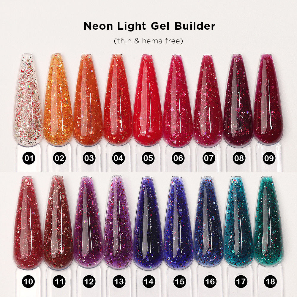 Gel de construction effet néon (fin et sans HEMA)