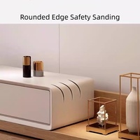 Console TV flottante minimaliste avec rangement caché Compartiments de rangement noirs élégants Console multimédia pour salon