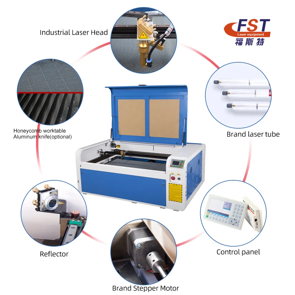 Cortador láser de 1060x100x60cm máquina de grabado láser máquina de 50w 100W co2 de corte por láser de la máquina de bordado precio