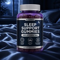 Gummies de mélatonine OEM, complément alimentaire pour le sommeil, vitamines végétales naturelles, 2 gummies par dose quotidienne, 60 unités