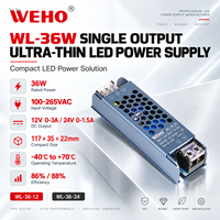 Bande lumineuse LED série WL-36 36W 12V 24V, alimentation LED ultra-mince à sortie unique pour éclairage de meubles et étagères de présentation