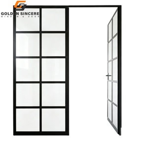 GS Modern Interior Aluminum <b>Frame</b> Glass Grid Door French Style for House - Product Image 4