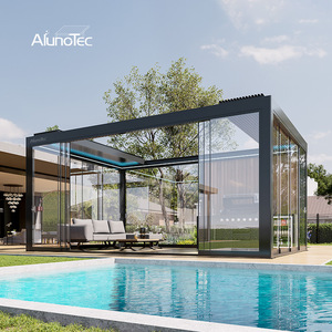 El Sistema de Pérgola Más Avanzado AlunoTec con Techo de Lamas Giratorias y Retráctiles Motorizado Invernadero de Lujo Impermeable Solárium Moderno - Product Image 1