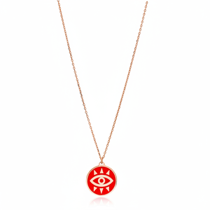 Eye Design Rouge Émail Charme Pendentif Turc En Gros 925 Bijoux En Argent Sterling - Product Image 2