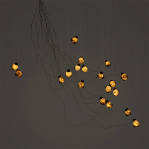 <span class=keywords><strong>Lampadario</strong></span> <span class=keywords><strong>a</strong></span> <span class=keywords><strong>Sospensione</strong></span> Moderno con 19 Paralumi in Vetro, <span class=keywords><strong>LED</strong></span> Regolabile Personalizzato per Illuminazione di Casa, Hotel e Villa - Product Image 3
