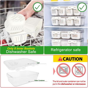 Divided Clear Eco-Friendly Kitchen Snack Box Serving Tray with Lid Eight Dividers Plastic Storage <b>Bins</b> for Household Storage - Product Image 3