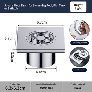 Custom Swimming Pool Floor Drain Copper Anti-Blocking & Anti-Pest for Fish Pool & for <b>Bath</b> DN50/75/110 - Product Image 6