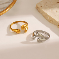 Cincin Tetes Baja Tahan Karat Gaya Eropa dan Amerika untuk Wanita Desain Unik Hip-hop Cincin Baja Titanium Pabrik