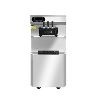 Machine à glace molle automatique à compresseur 3 Gelatop en acier inoxydable et cuivre