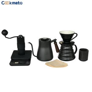 Cafetière en céramique faite à la main coffret cadeau accessoires avec minuterie verser sur <span class=keywords><strong>bouilloire</strong></span> serveur <span class=keywords><strong>filtre</strong></span> en papier - Product Image 3