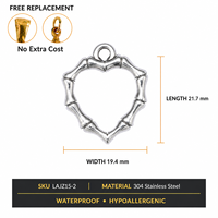 Pendentif abstrait en acier inoxydable avec cœur, nœud et insert décoratif de type perle pour la fabrication de bijoux DIY