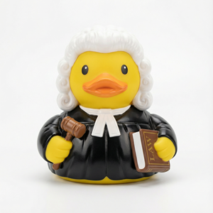 تمثال بطة فينيل مخصص على شكل قاضي - هدية ترويجية تذكارية بموضوع السلطة القانونية - Product Image 2