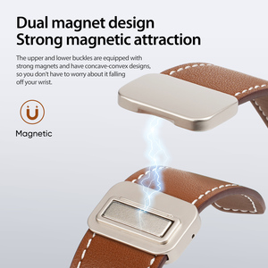 Correa de cuero genuino para iWatch modelo business, correa de reloj inteligente con doble cierre magnético, correa de reloj de cuero premium para hombre - Product Image 6