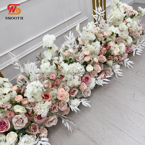 SMOOTH Camino de Mesa de Flores de Paniculata de 6.5-10 Pies, Rosas de Seda Blancas Artificiales para Boda, Tamaño y Color Personalizables - Product Image 6