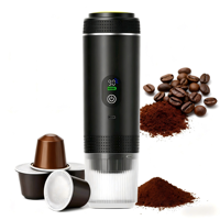 Machine à café portable multifonctionnelle 3-en-1 à batterie, chauffage autonome, réservoir d'eau de 80 ml, démarrage à une touche, machine à expresso à capsules