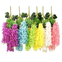Fleurs artificielles de glycine suspendues, guirlande de glycine en soie, décoration d'arche de mariage, décoration de plafond, longue vigne de fleurs artificielles pour événements