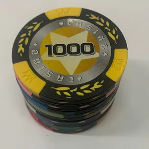 Özel logo ucuz 40mm ABS plastik boş poker cips seti 10 Gram gazino poker çipleri poker cips 500 cips seti